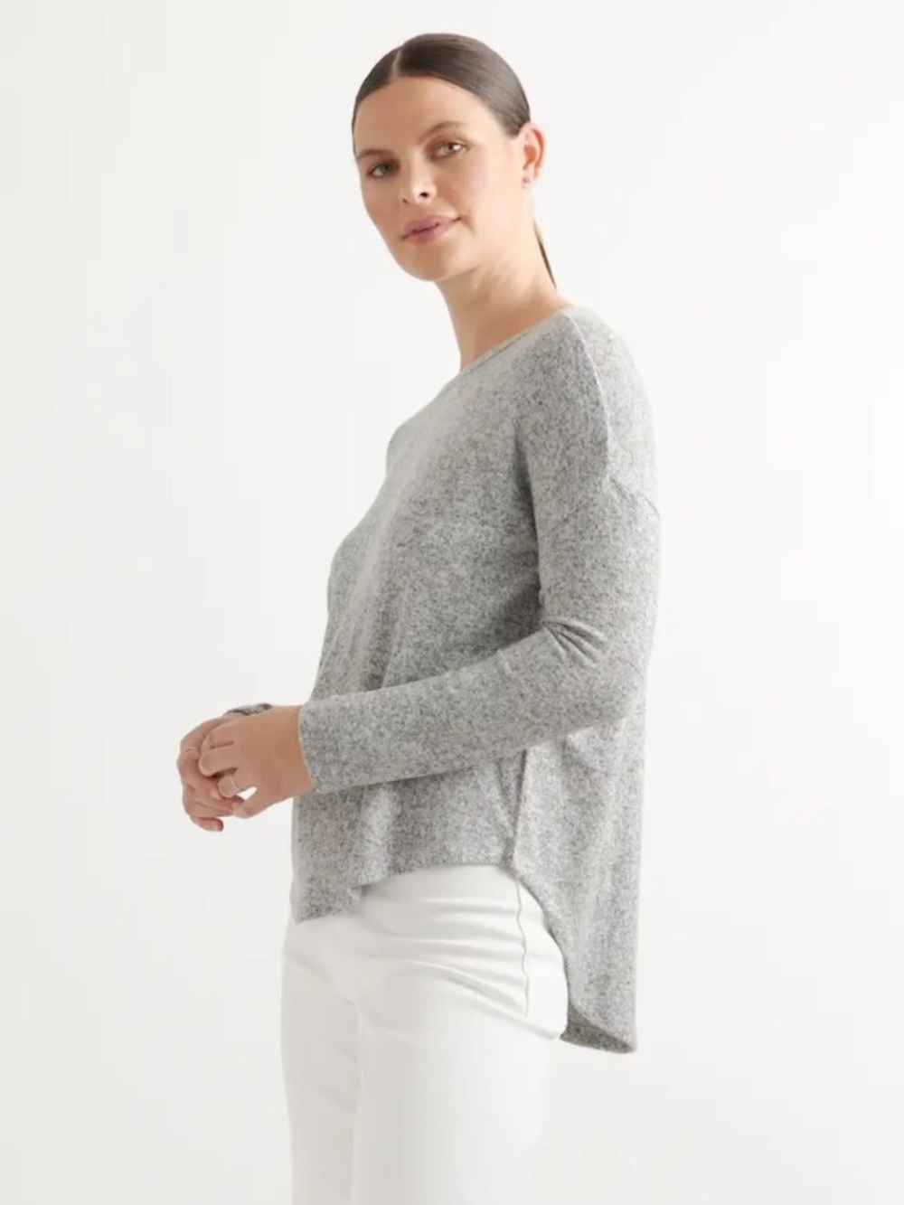 Quince Brushed Long Sleeve Lounge Tee Size Medium - Picture 2 of 8